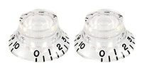 ALLPARTS PK-0140-031 Set of 2 Vintage-style Bell Knobs Clear