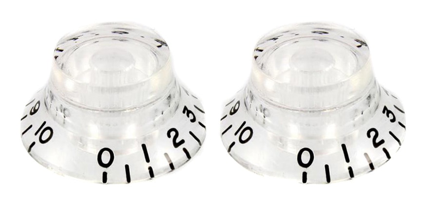 /PK-0140-031 Set of 2 Vintage-style Bell Knobs Clear