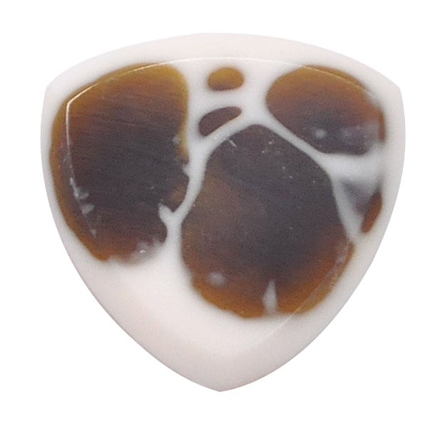 /Wild Picks Resin Tri Pick Chamfer White and Brown Small