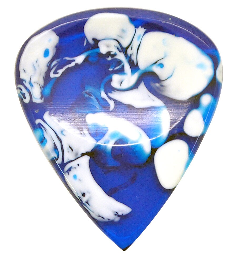 /Wild Picks Resin Tear Drop Dent Blue and White