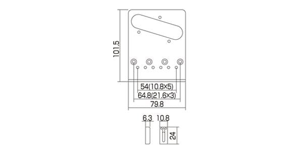 ALLPARTS / TB-0030-010 Chrome 6 Saddle Gotoh Bridge for Telecaster 画像2