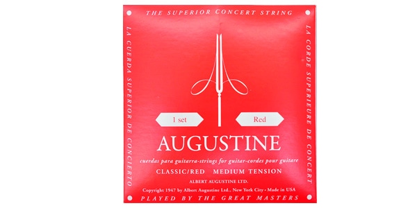 AUGUSTINE (RED) / オーガスチン（赤）の弦 - 1セット 赤色は、ノーマルテンションのことです。