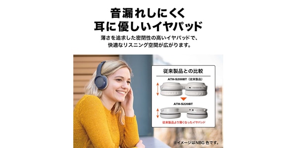 audio technica / ATH-S220BT BK Wireless Headphones画像11