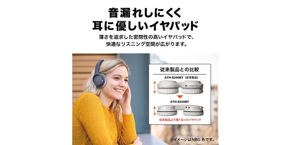 audio technica / ATH-S220BT NBG Wireless Headphones画像11