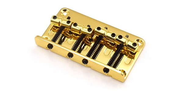 AxLabs / Vintage Style Bass Bridge (4-Screw) Through-Top Gold