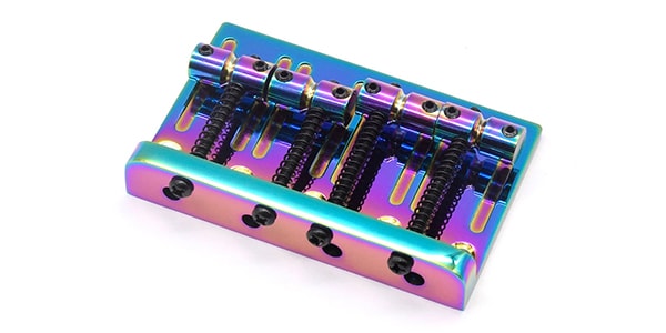 AxLabs / Vintage Style Bass Bridge (5-Screw) Through-Top Burnt Chrome