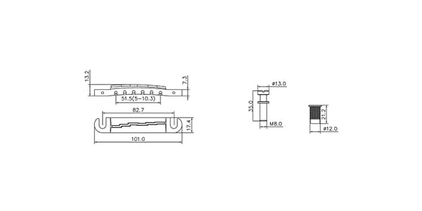 AxLabs / LP Junior Style Wrap-Around Bridge With Compensated Top CR画像2