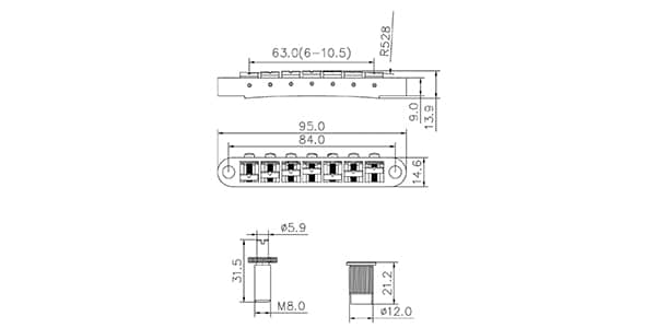 AxLabs / Tune-O-Matic Bridge & Stop Tailpiece Black画像3