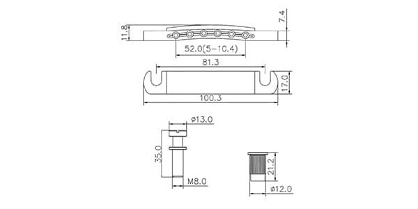 AxLabs ( アックスラブズ )  / Tune-O-Matic Bridge & Stop Tailpiece Black画像3