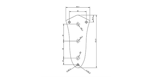 AxLabs / Steel J-Bass Style Control Plate, 3-Hole Black画像2