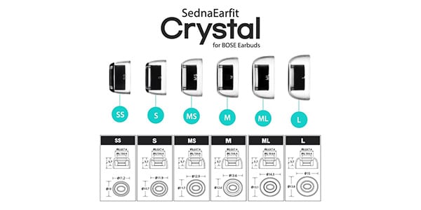 AZLA / SednaEarfit Crystal for BOSE Earbuds [ 2 pairs of size SS]画像3