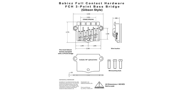 BABICZ / FCH 3PT Bass Bridge Black画像4