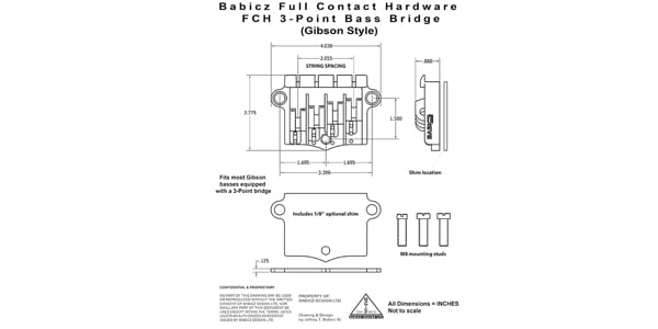 BABICZ / FCH 3PT Bass Bridge Gold画像4