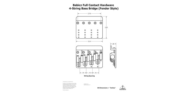 BABICZ / FCH Original Series 4-String Bass Bridge Chrome画像4