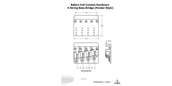 BABICZ / FCH Original Series 4-String Bass Bridge Gold画像5