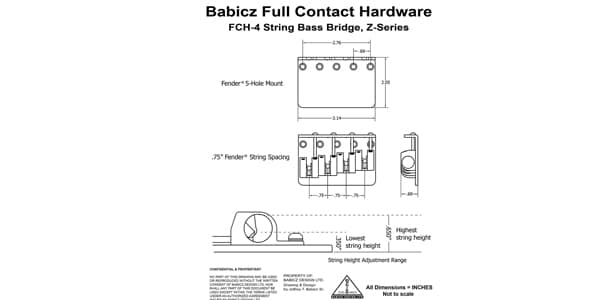 Babicz FCH-Fixed 6 String Hardtail Bridge Z- Series