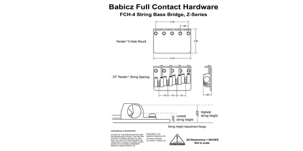 BABICZ / FCH Z Series 4-String Bass Bridge Chrome画像5