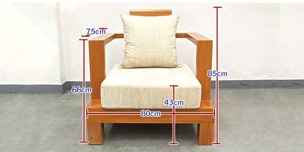 BASIX / Asian teak sofa AST301 1 seater 画像4