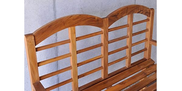 BASIX / Teak Wood Twin Back Garden Bench GBT620 画像3