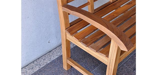 BASIX / Teak Wood Twin Back Garden Bench GBT620 画像4