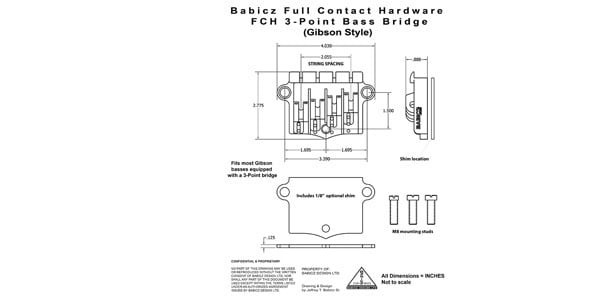 BABICZ ( バビッツ )  / FCH 3PT Bass Bridge Chrome画像4