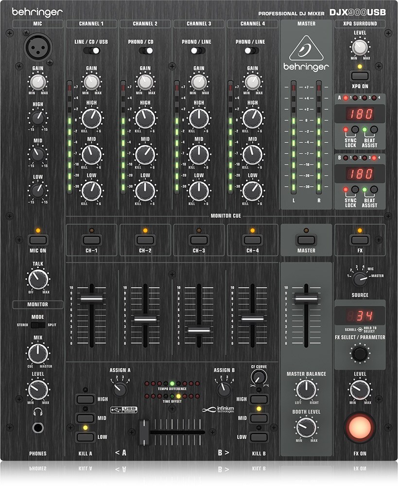 BEHRINGER/DJX900USB PRO MIXER 4chデジタルDJミキサー