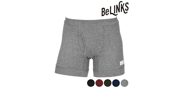 BeLINKS ( ビーリンクス )  / 無地 リブ ボクサーブリーフ 前開き 消臭　ネイビー　L画像2