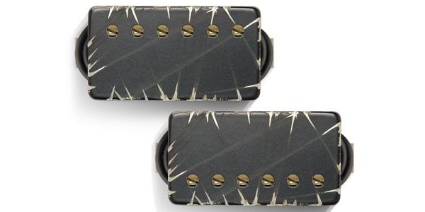 Bare Knuckle Pickups / Nailbomb AlnicoV Set Black Battleworn/Gold Screws 53mm