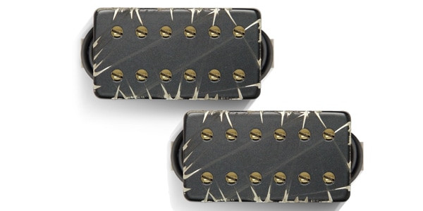 Bare Knuckle Pickups / Warpig AlnicoV Set Black Battleworn/Gold Screws 50mm