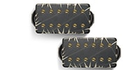 Bare Knuckle Pickups Warpig AlnicoV Set Black Battleworn/Gold Screws 53mm