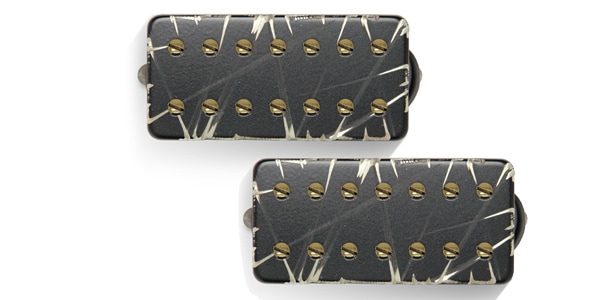 Bare Knuckle Pickups / Warpig AlnicoV 7-string Set Black Battleworn/Gold Screws