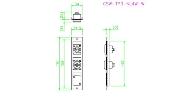 CANARE ( カナレ )  / CSW-TP3-NL4W-W　コネクターパネル
