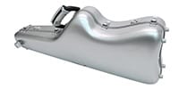 C.C.シャイニーケースII / Alto saxophone case, stand-up, silver.