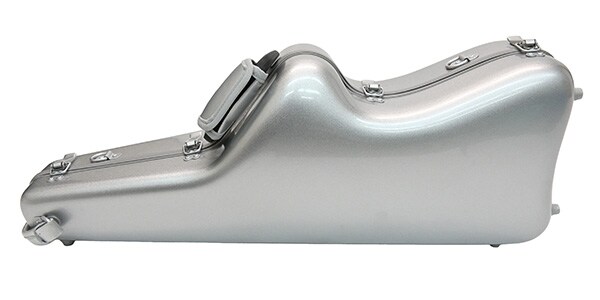 C.C.シャイニーケースII / Alto saxophone case, stand-up, silver.画像2