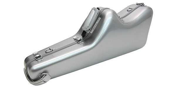 C.C.シャイニーケースII / Alto saxophone case, stand-up, silver.画像3
