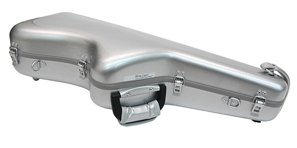 C.C.シャイニーケースII / Alto saxophone case, stand-up, silver.画像4