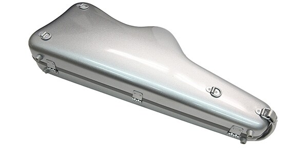 C.C.シャイニーケースII / Alto saxophone case, stand-up, silver.画像5