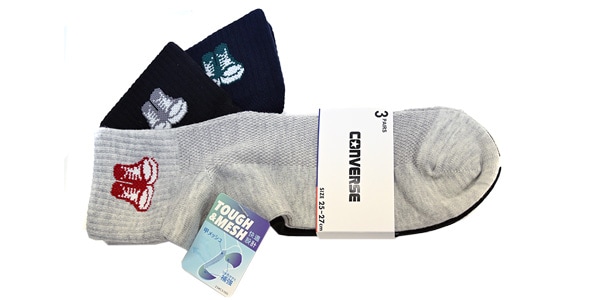 CONVERSE ( ｺﾝﾊﾞｰｽ )  / 甲メッシュ ショート丈 3足セット 25-27cm 001