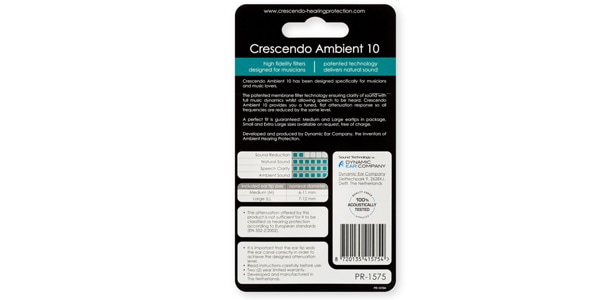 CRESCENDO ( クレシェンド )  / Ambient 10 イヤープロテクター（耳栓）画像2