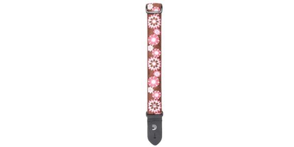 DADDARIO ( ダダリオ )  / 15UKE02 NYLON UKULELE STRAP Brown and Pink Flowers画像3