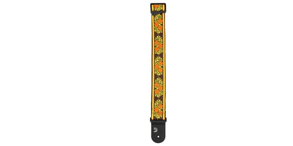 DADDARIO / 50PCLV03 PEACE & LOVE WOVEN GUITAR STRAP Brown and Yellow画像3