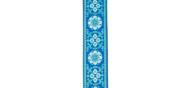 DADDARIO / 50PCLV04 PEACE & LOVE WOVEN GUITAR STRAP Blue and White画像2