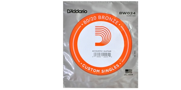 DADDARIO / BW024 Single 80/20 Bronze Wound 024