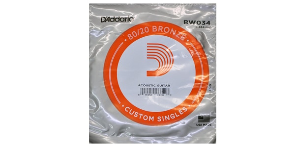 DADDARIO / BW034 Single 80/20 Bronze Wound 034