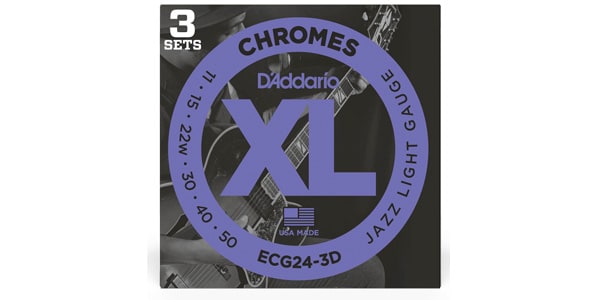 DADDARIO/ECG24-3D 3Pack XL Chromes Flat Wound Jazz Light