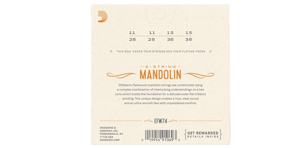 DADDARIO ( ダダリオ )  / EFW74 Mandolin Flat Wound, Medium, 11-36 マンドリン弦画像2