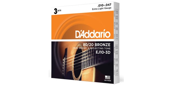 DADDARIO / EJ10-3D 3Pack 80/20 Bronze Wound Extra Light画像2