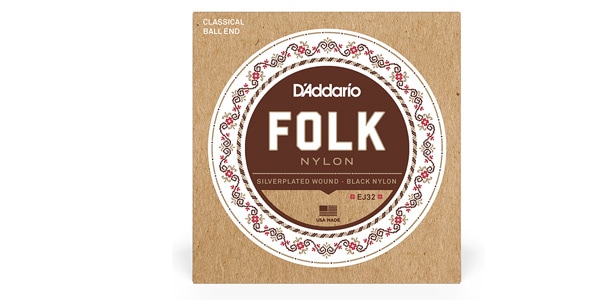 EJ32 Folk Nylon - Silver Wound/Black Nylon Trebles