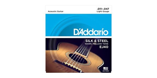 DADDARIO/EJ40 Silk & Steel Folk Guitar Silverplated Wound,11-47