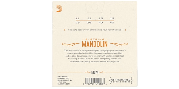 DADDARIO / EJS74 Mandolin Stainless Steel Medium 11-40画像2
